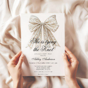 Invitation Pearl Bow Elle noue la douche nuptiale