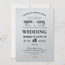 Invitation Pearl Shimmer Mariage de la police du patrimoine