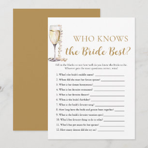 Invitation Pearls et Prosecco qui connaît la mariée meilleur 