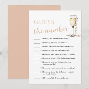 Invitation Pearls & Prosecco Guess le jeu de numéro nuptiale