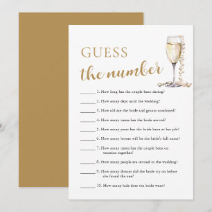 Invitation Pearls & Prosecco Guess le jeu de numéro nuptiale
