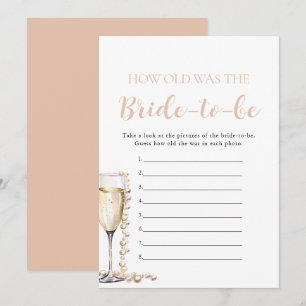 Invitation Pearls & Prosecco L'âge de la mariée au jeu