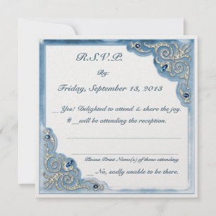 Invitation Pearly Blue (Carte de réponse de mariage)