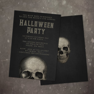 Invitation Peau de la fête d'Halloween adulte noir
