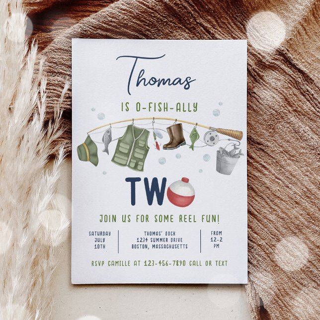 Invitation Pêche 1er Anniversaire O-Fish-Ally Un Anniversaire (Créateur téléchargé)