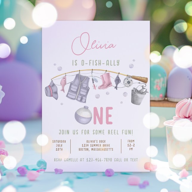 Invitation Pêche 1er Anniversaire O-Fish-Ally Un Anniversaire (Créateur téléchargé)