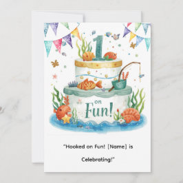 Invitation Pêche 1er anniversaire pour Little Anglers Party