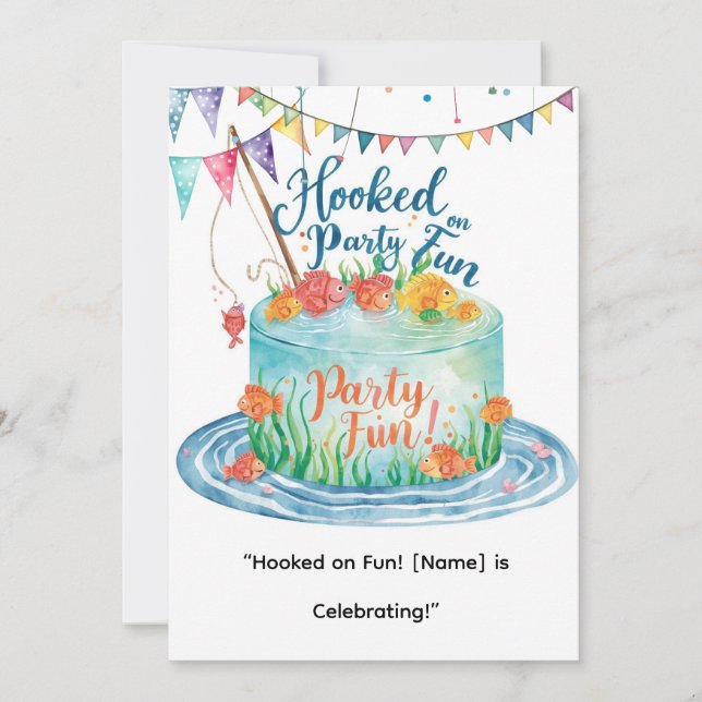 Invitation Pêche 1er anniversaire pour Little Anglers Party (Devant)