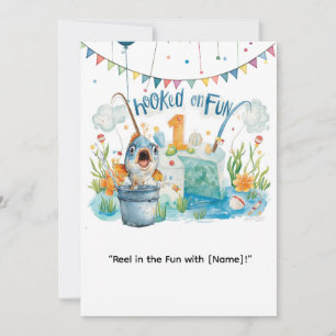 Invitation Pêche 1er anniversaire pour Little Anglers Party