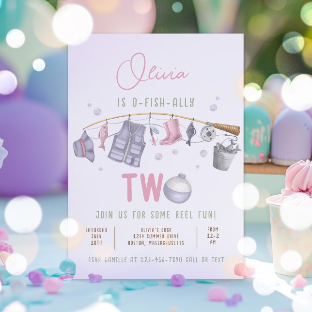 Invitation Pêche 2e anniversaire O-Fish-Ally Deux anniversair (Créateur téléchargé)