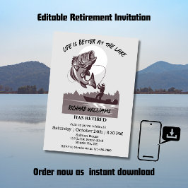 Invitation Pêche à la retraite au Vintage des pêcheurs du lac