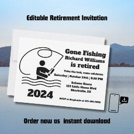 Invitation Pêche À La Retraite Pêche Permanente Pêcheur À La