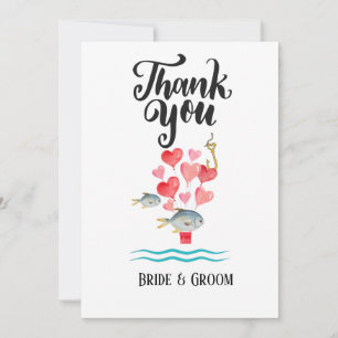 Invitation Pêche avec amour Mariage pour la pêche merci