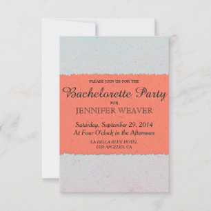 Invitation Pêche de corail et Motif de gris ardoise