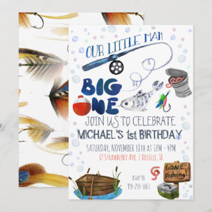 Invitation Pêche du premier anniversaire orienté