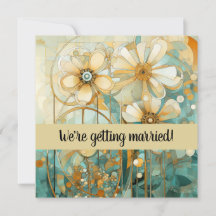 Pêche et beige Floral Abstrait