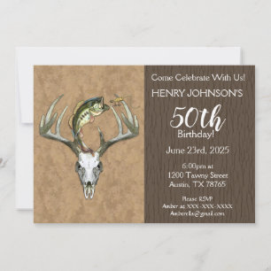 Invitation Pêche et chasse Thème 50ème anniversaire