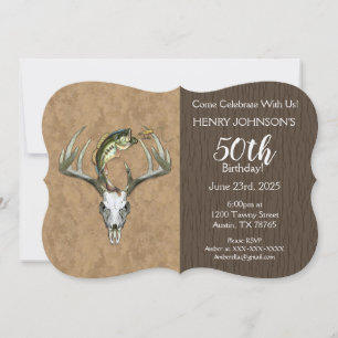 Invitation Pêche et chasse Thème 50ème anniversaire