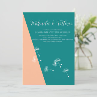 Invitation Pêche et mariage Turquoise