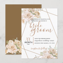 Pêche pâle et Brown florale en Mariage rustique Br
