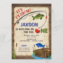 Pêche rustique 1er anniversaire garçon