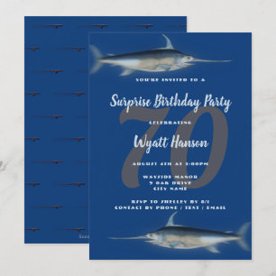 Invitation Pêche Thématique Age Grand Nombre Anniversaire Ble