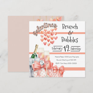 Invitation Pêcher le brunch de la Saint-Galentin et les bulle