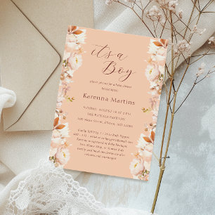 Invitation Pêcher Vintage Floral Fall C'est un Baby shower ga