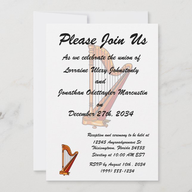Invitation pedal.png graphique de harpe (Devant)