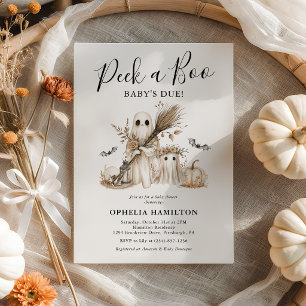 Invitation Peek A Boo, Bébé est attendu ! Boho Baby Shower Ha