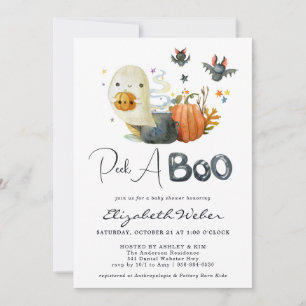 Invitation Peek-A-Boo Petite Fête Prénatale Halloween de Pe