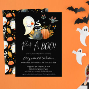 Invitation Peek-A-Boo Petite Fête Prénatale Halloween de Pe