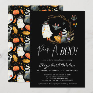 Invitation Peek-A   Little Ghost Halloween Baby Shower