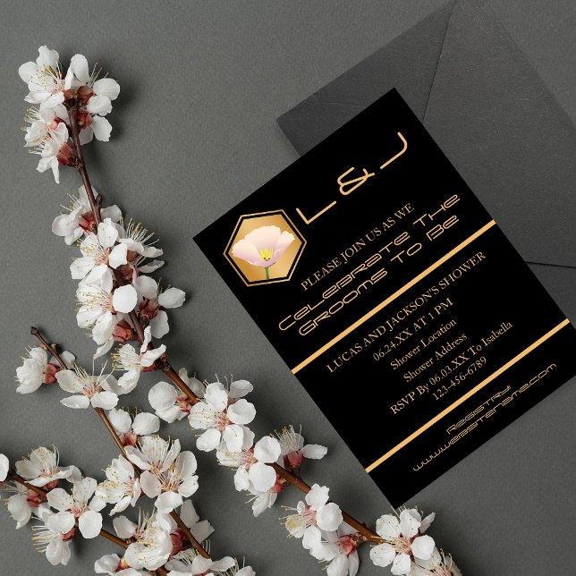 Invitation Peigne De Miel Et Wedding shower Floral (Créateur téléchargé)