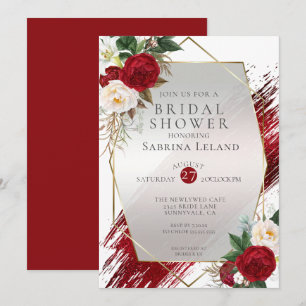 Invitation Peines d'araignée modernes et peinture de Crimson