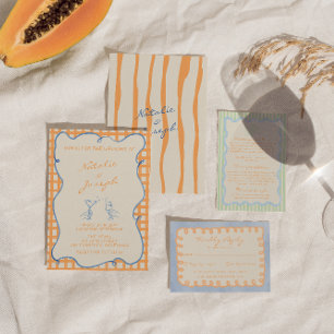 Invitation Peint à la main Whimsical Colorful Mariage