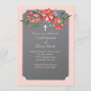 Invitation peinte à la main de fleurs