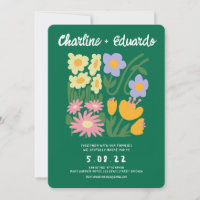 Peinture à main Mariage floral contemporain