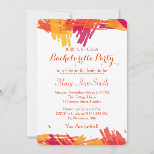 Invitation Peinture Abstraite avec Water Color Bachelor Party