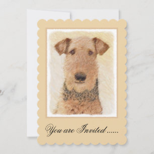 Invitation Peinture Airedale Terrier - Cute Original Art