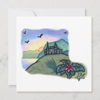 Invitation Peinture aquarelle Imaginaire Forteresse Castle Li