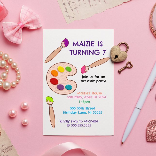 Invitation Peinture Art-astique Anniversaire (Créateur téléchargé)