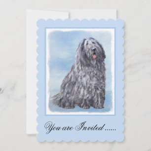 Invitation Peinture Bergamasco Sheepdog - Chien original mign