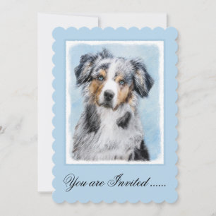 Invitation Peinture de berger américaine miniature - Chien Ar
