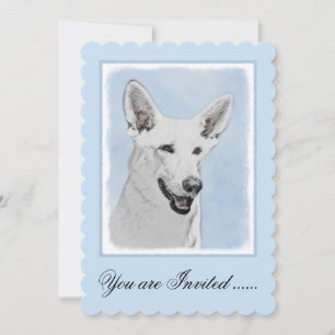 Invitation Peinture de berger blanc - jolie art original de c