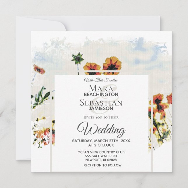 Invitation *~* Peinture de champs de pavot floral AR9 Invitat (Devant)