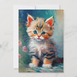 Invitation Peinture de chaton adorable