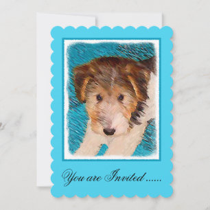 Invitation Peinture de chiot Terrier Fox - Art de chien origi