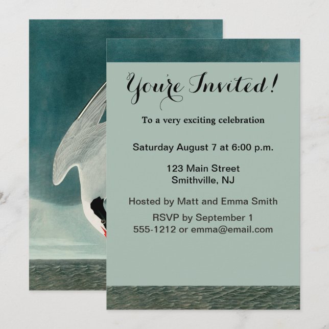 Invitation Peinture de la faune de la sterne de l'Arctique Au (Devant / Derrière)