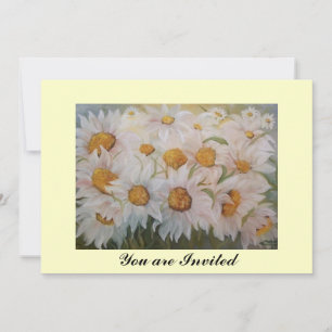 Invitation Peinture de marguerites blanches jardin